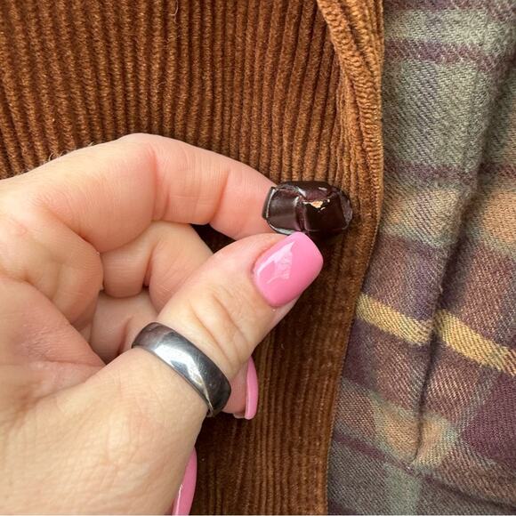 J CREW Brown Corduroy Flannel Lined Elbow Patch Chore Blazer Coat Jacket XL - Picture 10 of 14
